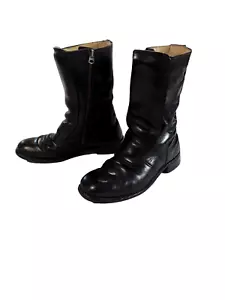 Hondaline Men's Vintage Black Motorcycle Boots, Size 7 - Picture 1 of 24
