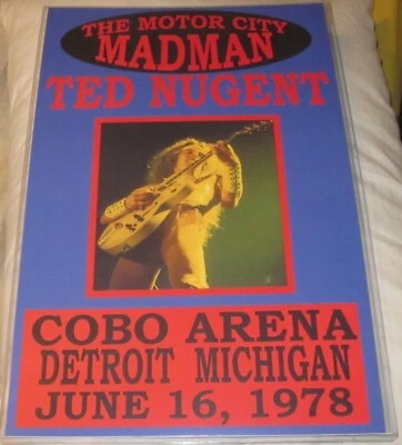 TED NUGENT 1978 COBO ARENA REPLICA CONCERT POSTER - Image 1 of 2