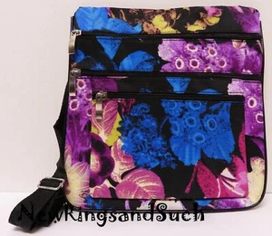 Einfach flach geblümt Messenger Umhängetasche Handtasche 10"x10" - Bild 1 von 5