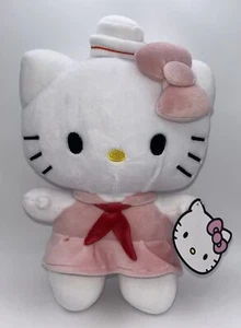 Sanrio Hello Kitty Plush Toy 11” PalePink Dress With Red Tie And Hat Rare 2023 - Picture 1 of 6