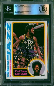 1978-79 Topps LEONARD TRUCK ROBINSON Signed Card #30 Slabbed Auto Jazz BAS - Picture 1 of 2