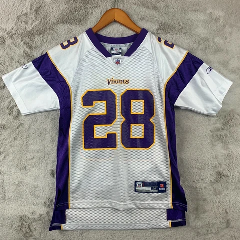 Minnesota Vikings Jersey Boys Medium White NFL Football Peterson #28 Reebok Cover