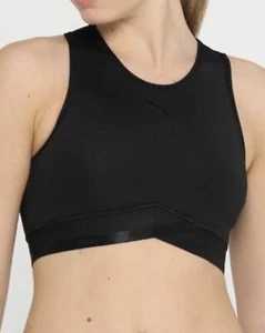 Puma Women, Soft Sports Crop Top In Black, Size:Large - Picture 1 of 12