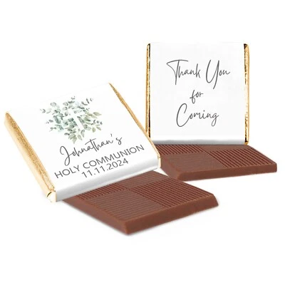 Personalised First Holy Communion Party Favours Chocolate Squares Thank You Gift - Image 1 of 4