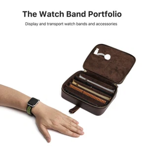 Praktische Echtleder-Uhrenarmband-Organizer-Tasche 6 Uhrenarmbänder Aufbewahrung - Bild 1 von 7