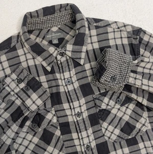 LL Bean Signature uomo M slim nero a quadri flanella pied de poule tasche con polsino - Foto 1 di 9