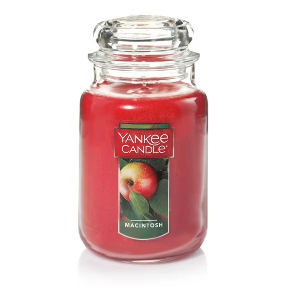 Yankee Candle MACINTOSH Large Jar 22 Oz Red Housewarmer Wax