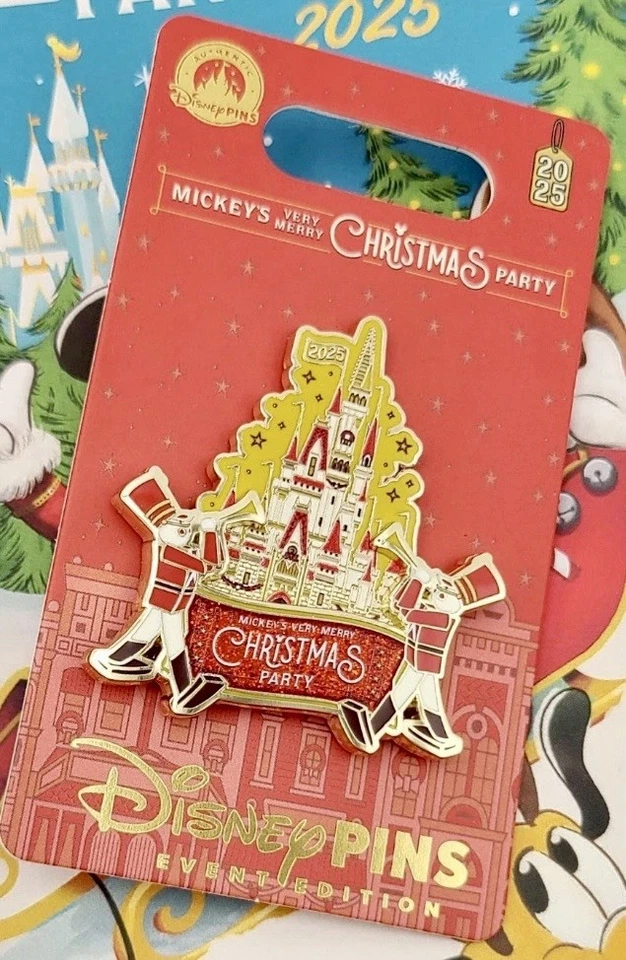 Prendedor de fiesta de Navidad muy feliz 2025 lanzamiento limitado castillo y juguete soldados Le Foto 1 de 1