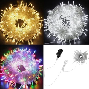 100-1000 LED Lichterkette Strom Weihnachten Außen Innen Party Beleuchtung Deko - Bild 1 von 27