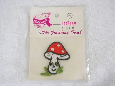 Vintage Cloth World The Finishing Touch Mushroom Patch S104 New In Package - Image 1 of 2