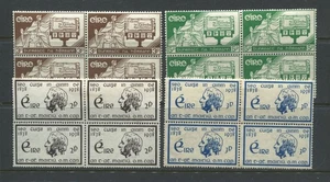 Ireland 1937-38 commemoratives mint o.g. hinged in blocks of 4 - Picture 1 of 1