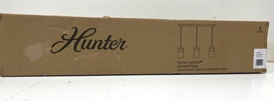 Colgante Lineal Hunter Devon Park 3 Luces Níquel Cepillado con Vidrio 19156 Nuevo Foto 1 de 2