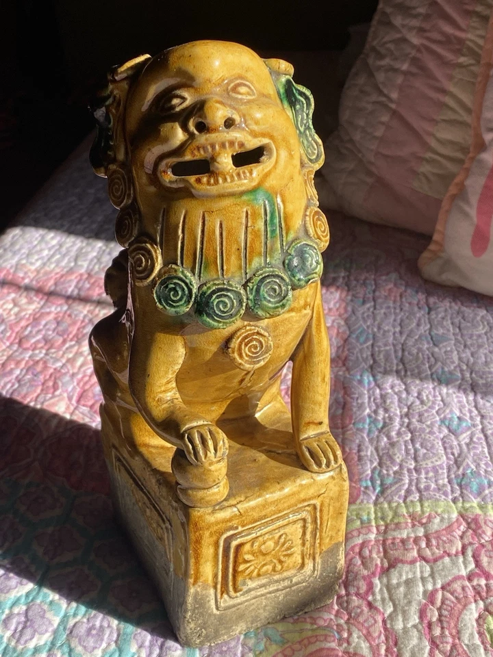 Posible incensario quemador de incienso para perro Fu Foo Fo de principios del siglo XX Temple Guardian Foto 1 de 4