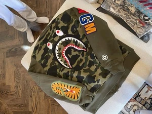 BAPE SHARK MA-1 Sweat Bomber Jacket,Size M - Picture 1 of 4