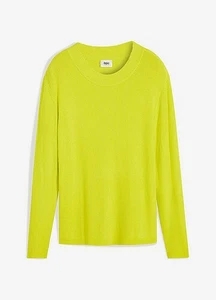 Taillierter Pullover aus geripptem Strick Gr. 40/42 Limettengrün Damen-Pulli Neu - Bild 1 von 1