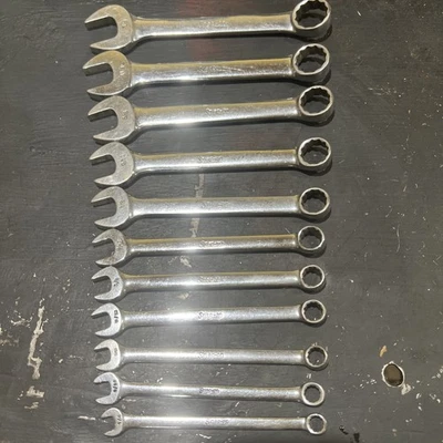 Snap-On 11 Piece 12-Pt SAE 1/4"–3/4" Short Combo Wrench Set OEX080 to OEX240 - Image 1 of 4