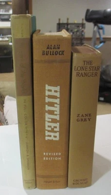 DECOR Book lot 3 Library Shelf Display Vintage Hitler Lone Ranger Pale Orange - Image 1 of 4