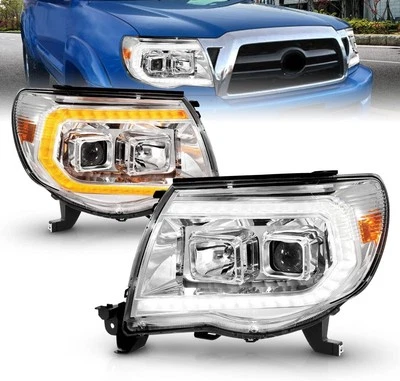 Para CROMO 2005-2011 Toyota Tacoma CUADRADO C-LED Halo Proyector Faros Lámparas Foto 1 de 4