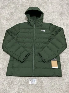 North Face Aconcagua 3 Hoodie Jacket Down Insulated Puffer Green Winter Coat XXL - Picture 1 of 10