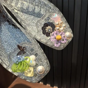 1Set Korean Fashion Crystal Shoe Advanced Handmade Pearl DIY Decorations JW - Picture 1 of 25
