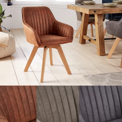 Drehbarer Design Stuhl LIVORNO vintage FARBWAHL Buchenholz Beine Esszimerstuhl - Bild 1 von 4