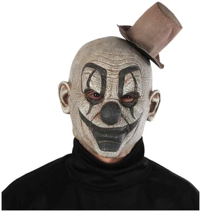Crusty Clown Horror Joker Evil Jester Mens Costume Latex Overhead Mask With Hat - Picture 1 of 3