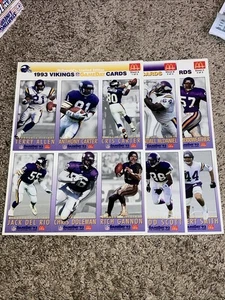 McDonalds Ltd. 1993 Edición GameDay Tarjetas Coleccionistas VIKINGOS Hojas 1-3 Carter - Imagen 1 de 4