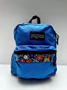 Mochila Estudiante Jansport Retro Floral Bolso para Libros De Colección Y2K EE. UU. AZUL UNISEX - Imagen 1 de 9