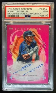 2019 Topps Inception Ronald Acuna Jr. Rookies & Stars Auto Magenta #38/99 PSA 9 - Picture 1 of 2