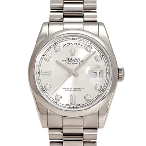 Rolex Day-date 36 118209A Silver/8PD/2PB Dial - Picture 1 of 9