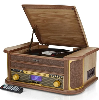 Record Player DAB+ Radio Cassette USB  Bluetooth Denver MRD-51BT - Image 1 of 4