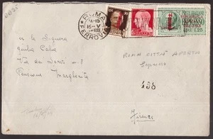 Italia RSI, busta per espresso del 1944 con annullo Roma Città Aperta   -HF71 - Picture 1 of 3
