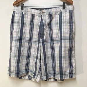 Paradise Collection Men 36 Shorts Multicolor Plaid Chino Flat Front 100% Cotton - Picture 1 of 12