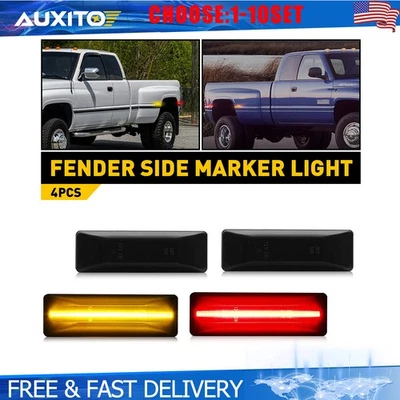 Luz LED de humo para guardabarros lateral para 94-02 Dodge Ram 2500 3500 doble D 4-20X Foto 1 de 4