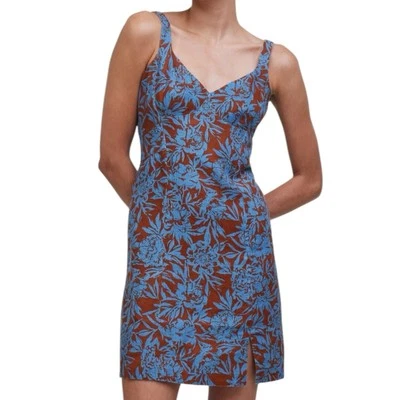 Madewell Sweetheart Mini Dress 100% Linen In Tropical Floral Size 16 NEW  - Image 1 of 4