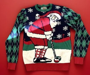 Divertido Suéter Feo Navidad Para Hombres S Santa Golf Cachemira Fiesta de Vacaciones - Imagen 1 de 12