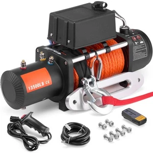 12V Elektrische Seilwinde 6123KG 13500LBS Motorwinde Winde Synthetikseil - Bild 1 von 11