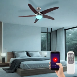 Plafoniera Ventilatore da Soffitto Stanza LED Telecomando Regolabile RGB Smart - Foto 1 di 12