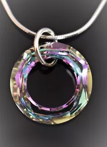 Ciondolo, collana realizzata con elemento in cristallo Swarovski da 20 mm. Vitrail colore chiaro - Foto 1 di 1