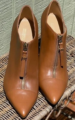 Nuevo Michael Kors Andi LT Botines Cuero Marrón Botas Talla 10/41 $165 Foto 1 de 4