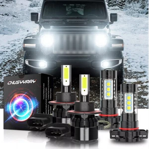 For Jeep Gladiator 2020 2021 2022 Combo LED Headlight+Fog Light Bulbs Kit - Imagen 1 de 16