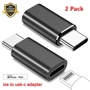 2PCS iPhone 8 pin Female to Male USB-C 3.1 Type C Converter Adapter Charger New - Picture 1 of 11