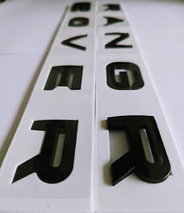 2 X Gloss BLACK Range Rover Badges GENUINE SIZING SET Bonnet AND Boot SET - Picture 1 of 6