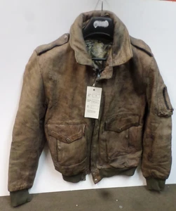 VINTAGE SYLMAN JACKE - Distressed - BRAUN - TOPGUN - Größe M gun5 - Bild 1 von 6
