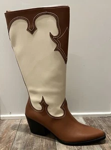 Zodiac Women's Dawson Western Tall Boot, Sz 9 M, Brown/Plaster, NIB, Cushioned - Picture 1 of 12