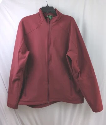 LL Bean Red Poly Fleece Lined Nylon Soft Shell Jacket  Men's Size L Tall - Image 1 of 4