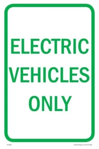 Nur Elektrofahrzeuge | Metall-Parkschild | 12 Zoll B x 18 Zoll H - Bild 1 von 4