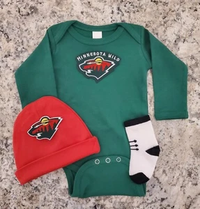 Wild baby/newborn clothes Minnesota Wild baby gift Minnesota hockey baby - Picture 1 of 2