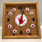 vintage Left Hand Brewing Co clock that runs counter clockwise 12" x 12" square