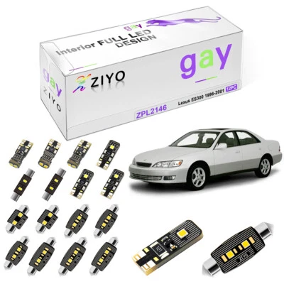 Kit de 12 bombillas LED interiores blancas de lujo para equipamiento Lexus ES300 1996-2001 Foto 1 de 4